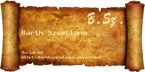 Barth Szvetlana névjegykártya